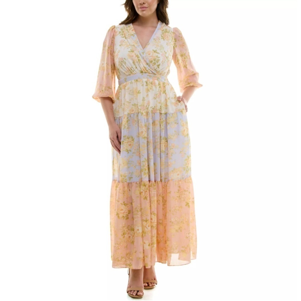 Taylor Plus Size Floral Patchwork Maxi Dress - Size 22W – NWOT